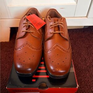Deer Stags Kids Brown Dress Shoes